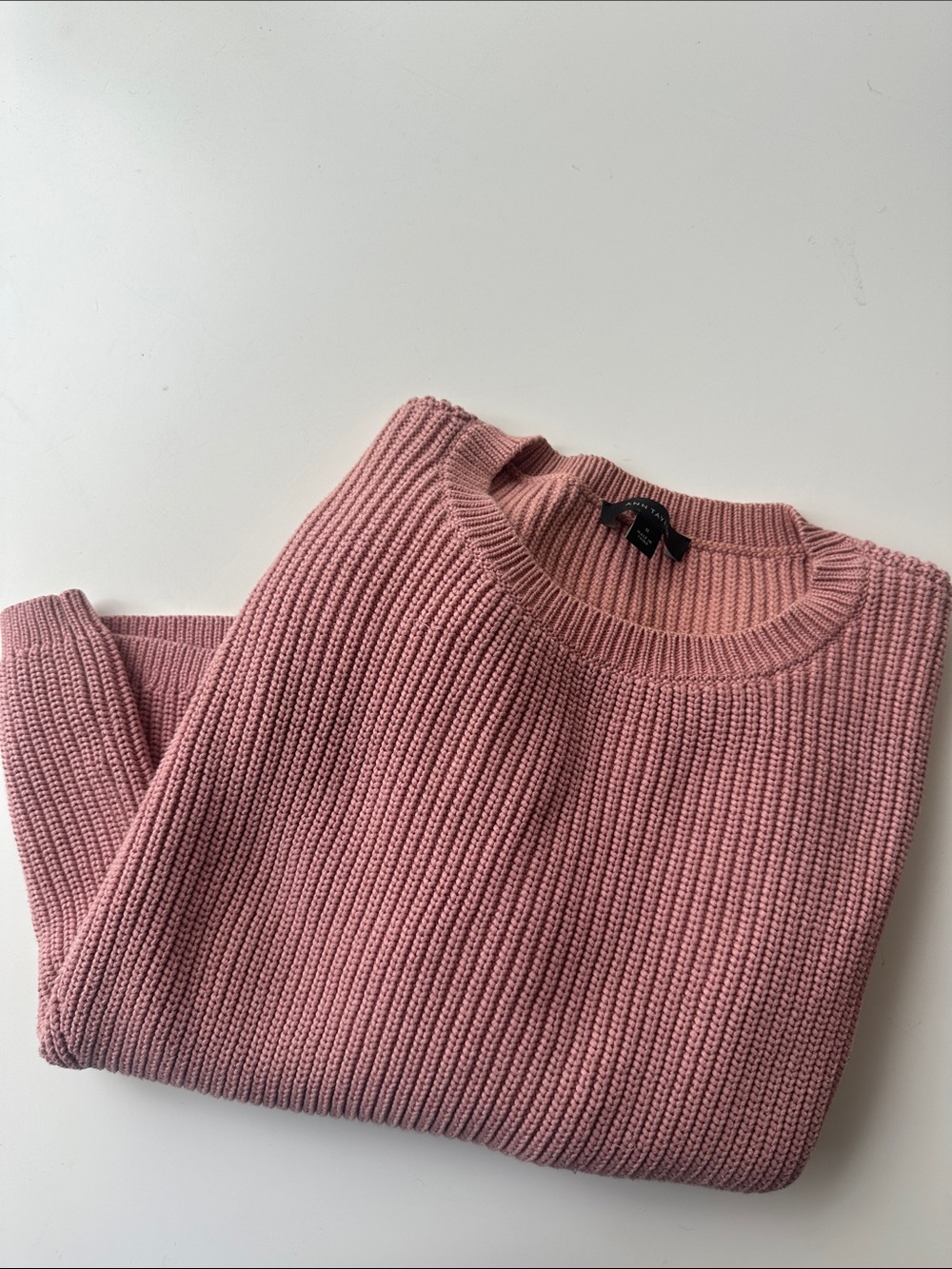 Ann Taylor Mauve Pink Knit Crewneck Sweater